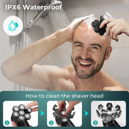 Kensen 5 in 1 Electric Shaver 7D Floating Cutter Head Rechargeable Shaver Kit