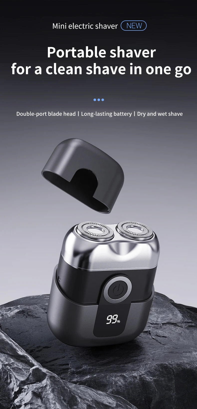 Mini electric shaver compact and fast charging