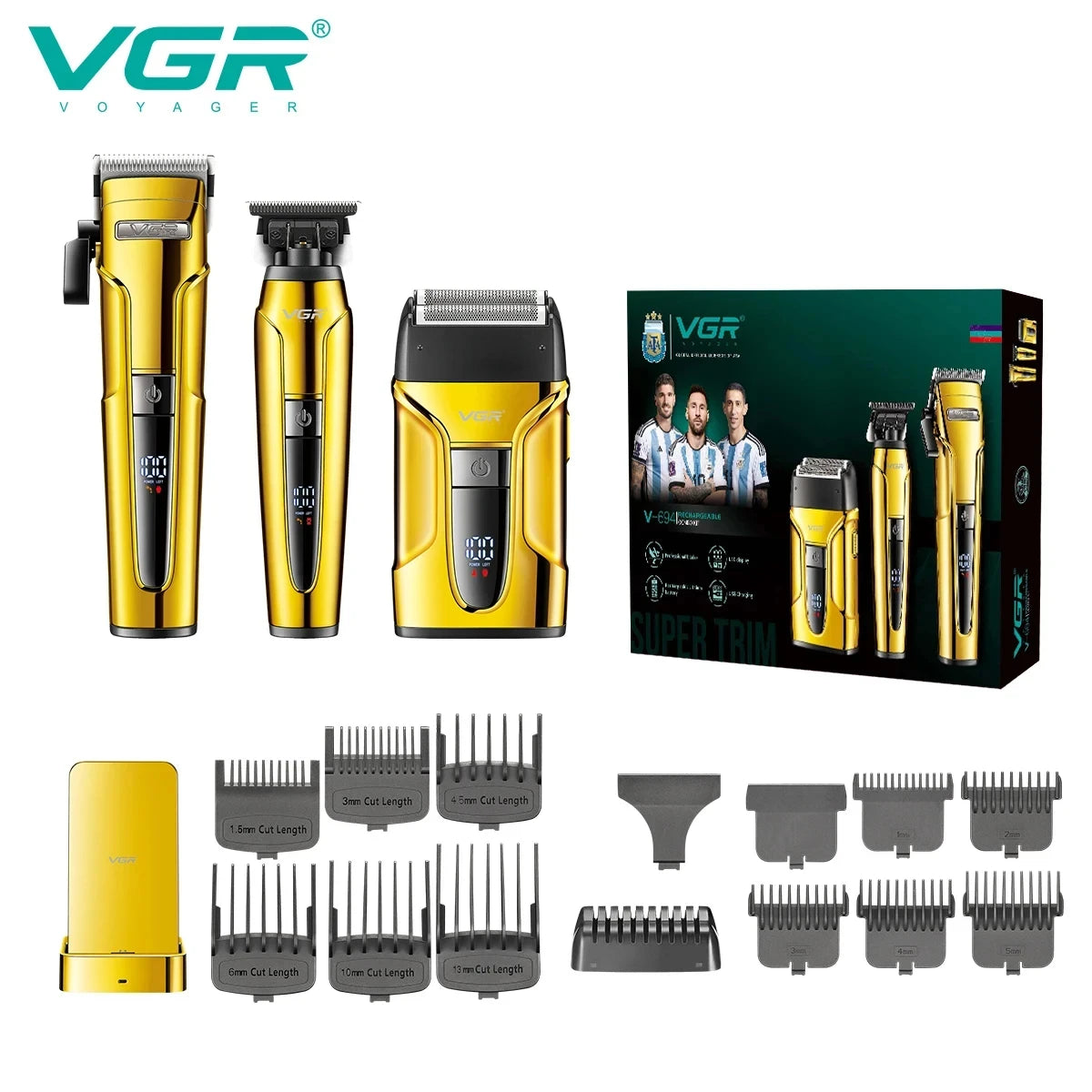 VGR V-694 3-in-1 Hair Trimming Set Professional High end Hair Clipper