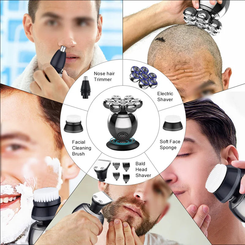 Electric Shaver 7D Floating Cutter Head Base Portable Trimmer