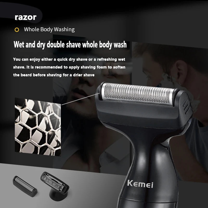 KM-114 3in1 Electric shaver for men wet dry electric razor