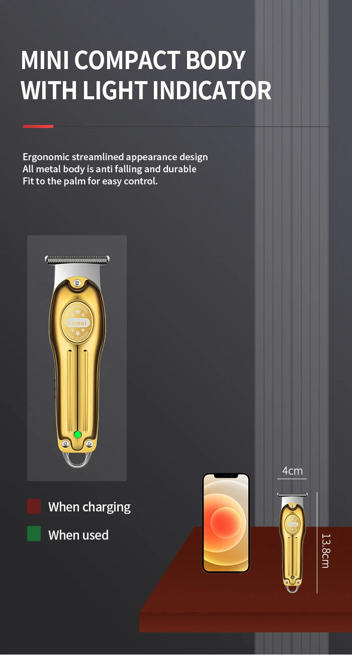 Kemei Electric Gold Silver Color Hair Trimmer Kemei Km-679
