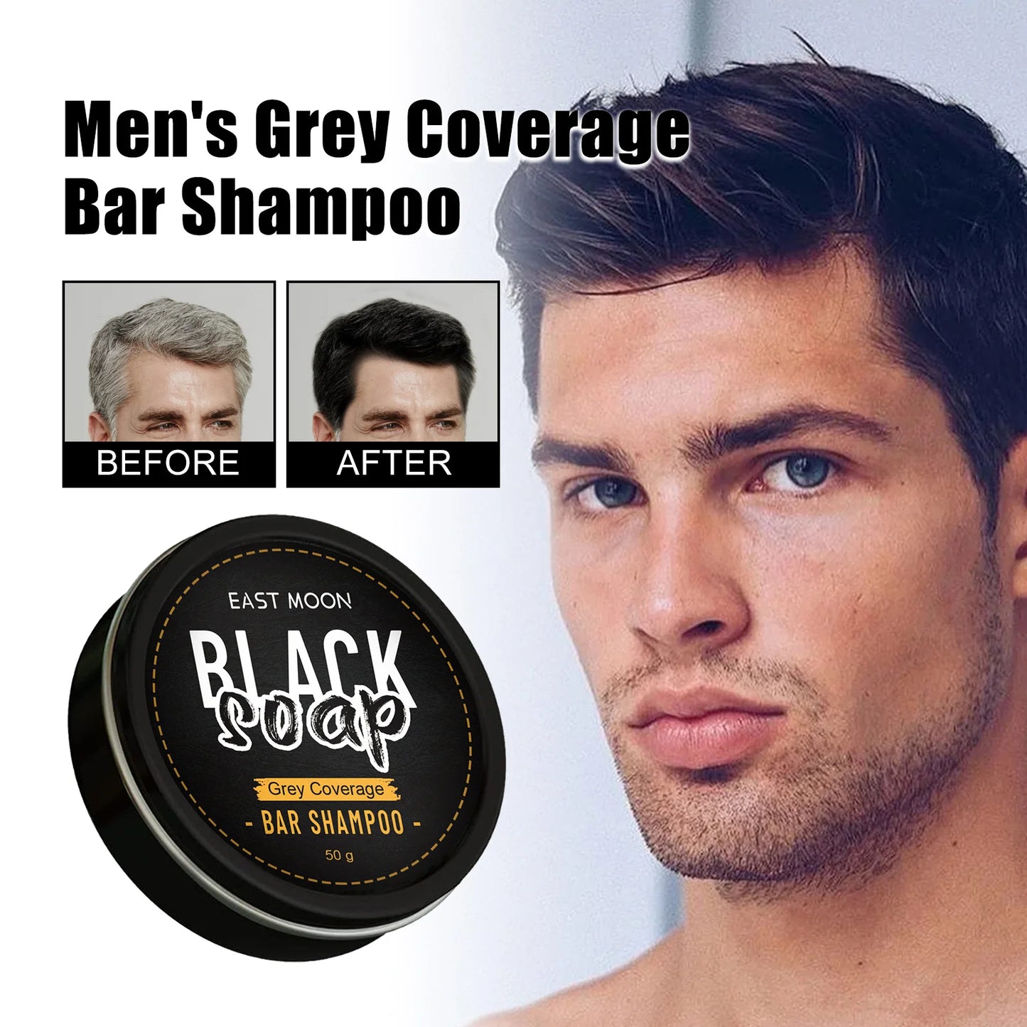 Men's Black Hair Soap Hair Darkening Soap Shampoo