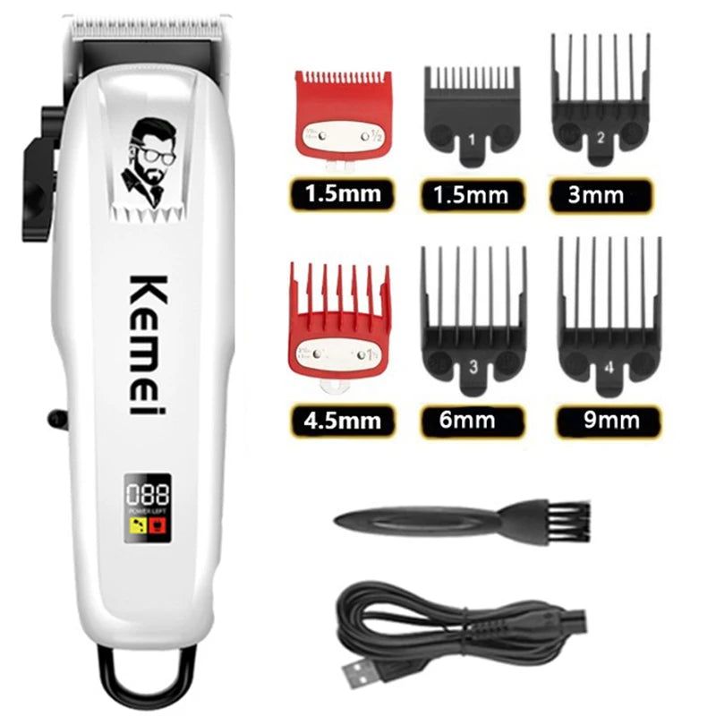 Kemei Electric Hair Clipper Hair Cutting machine Wireless Trimmer