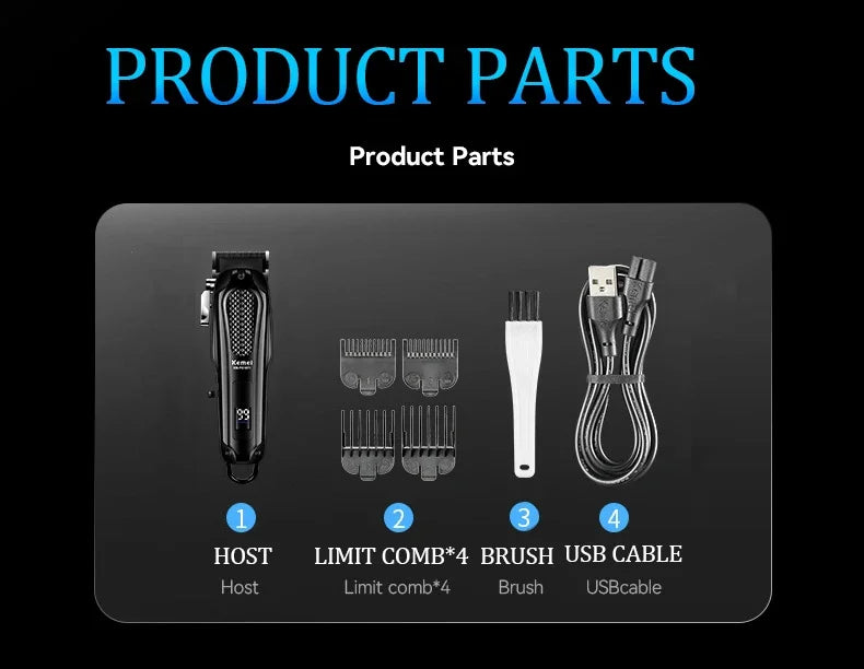 KM-PG1071 Electric Hair Clipper UBS Cordless Beard Trimmer