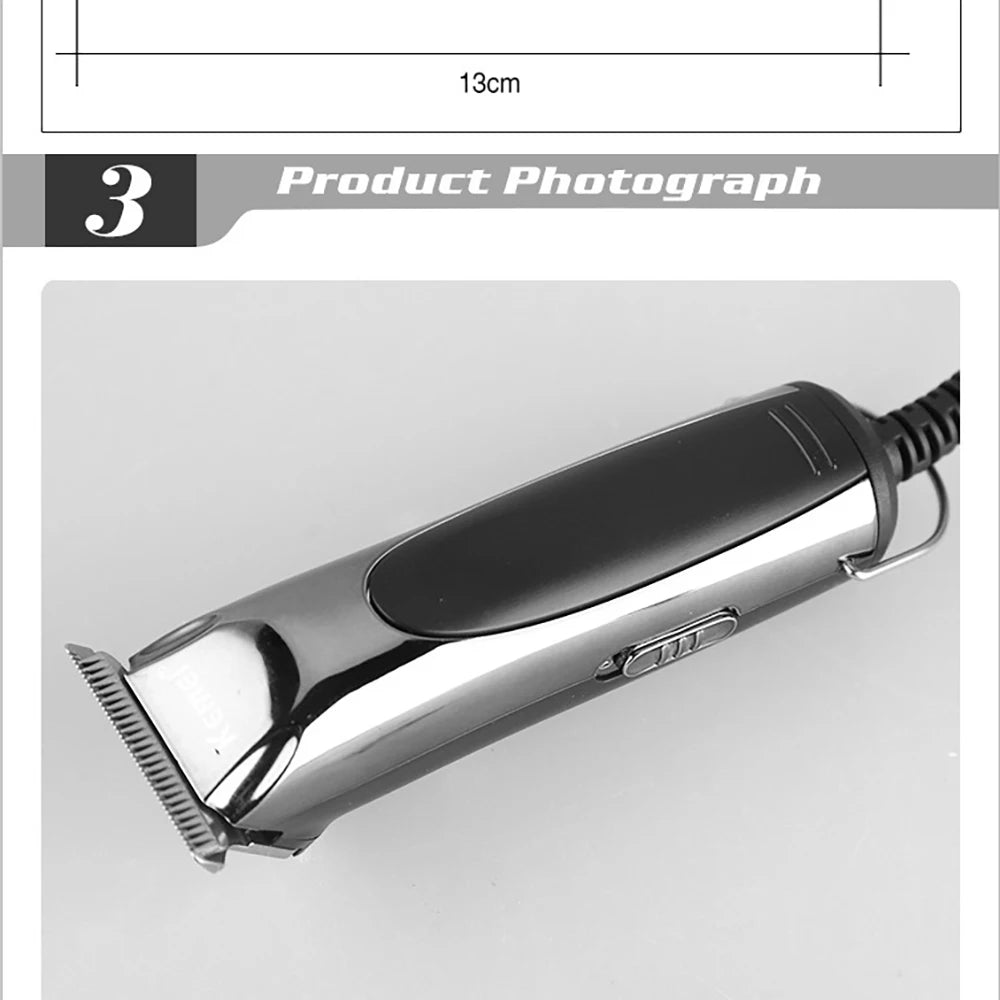 Kemei 850 professional hair trimmer plug in electric hair clipper