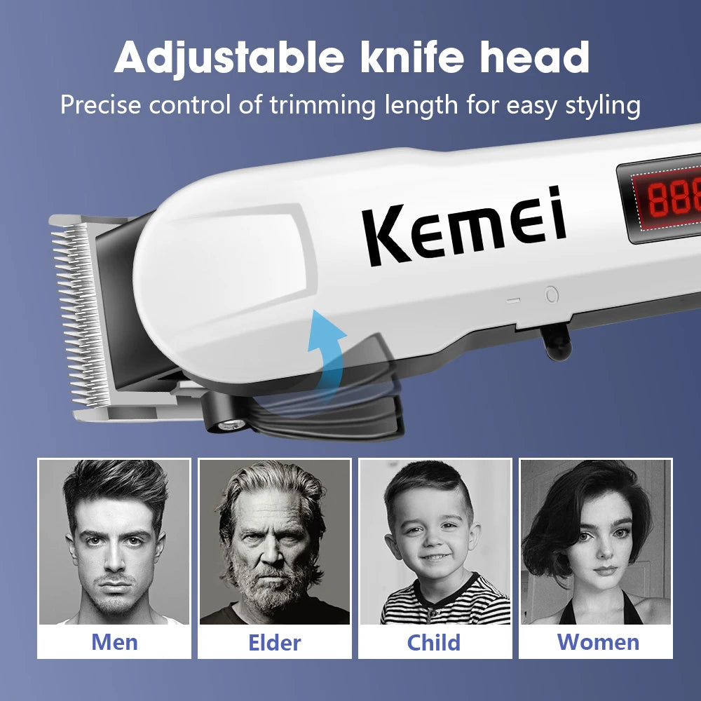 Kemei-809A Professional Hair Trimmer Adjustable Electric Clipper