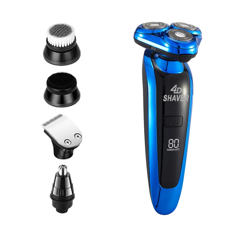5-in-1 Men's electric shaver rechargeable rotary shaver