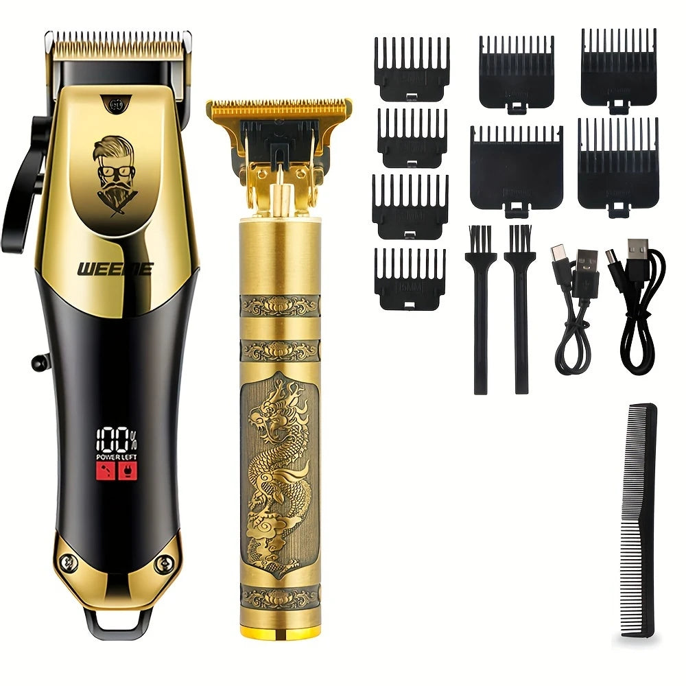 2pcs/Set Professional Hair Clippers For Men Electric Hair Clipper