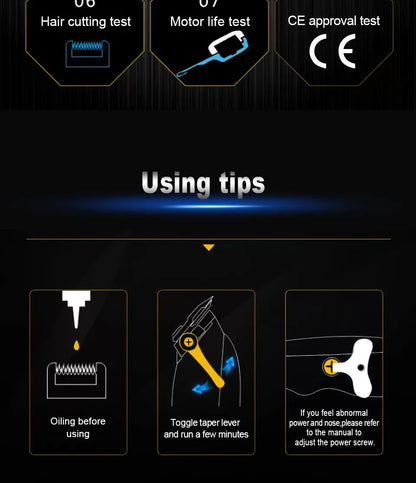 Professional 10W Classical Taper Level Hair Clipper Corded Trimmer