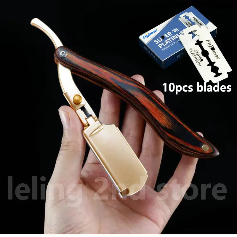 Senior wood handle blade shaving razors barber shaver