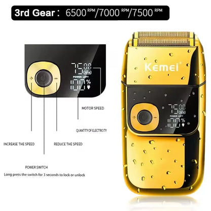 Kemei 2in1 Electric Shaver Men Electric Razor Rechargeable Beard Shaver