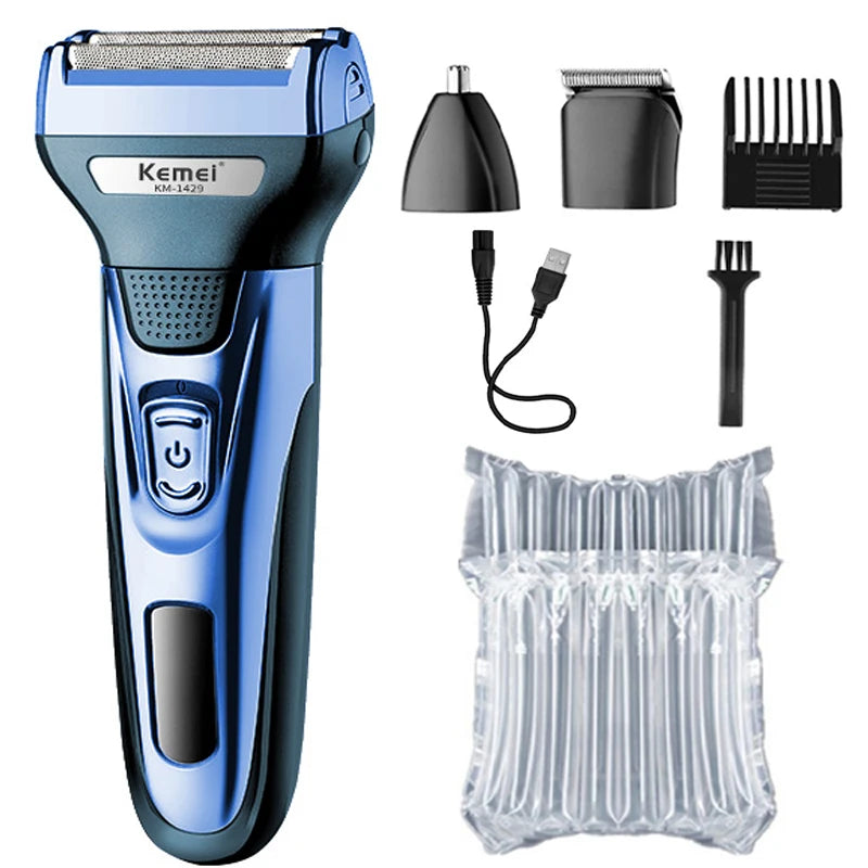 Kemei KM-1429 Rechargeable 3 in 1 Beauty Kit Electric Shaver Kit