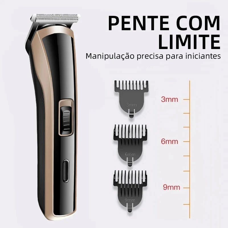 Kemei KM-418 Waterproof Hair Clipper Rechargeable Electric Trimmer