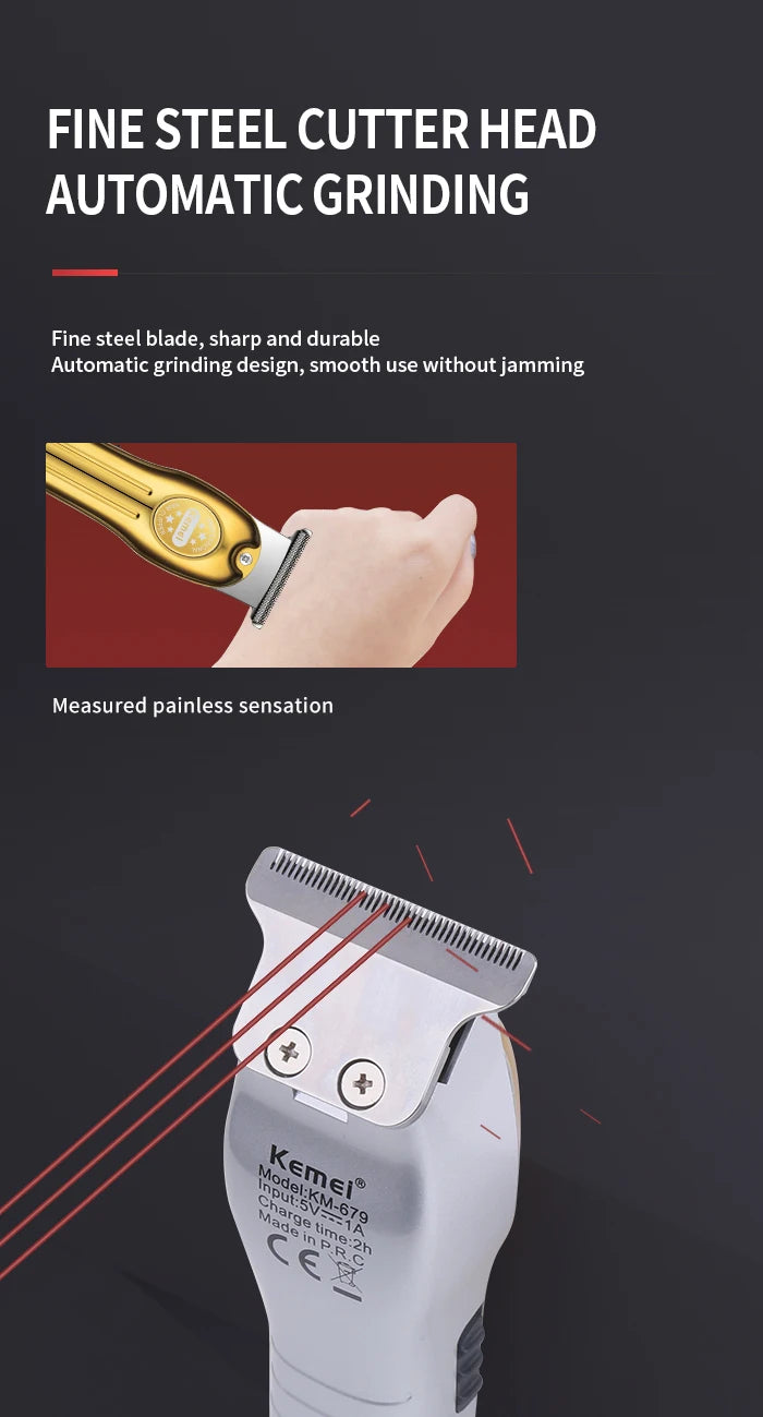 Kemei Electric Gold Silver Color Hair Trimmer Kemei Km-679