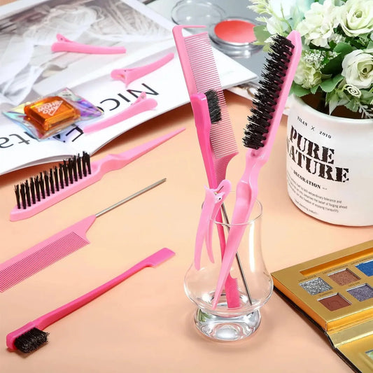 Slick Back Hair Brush Set Teasing Hair Comb