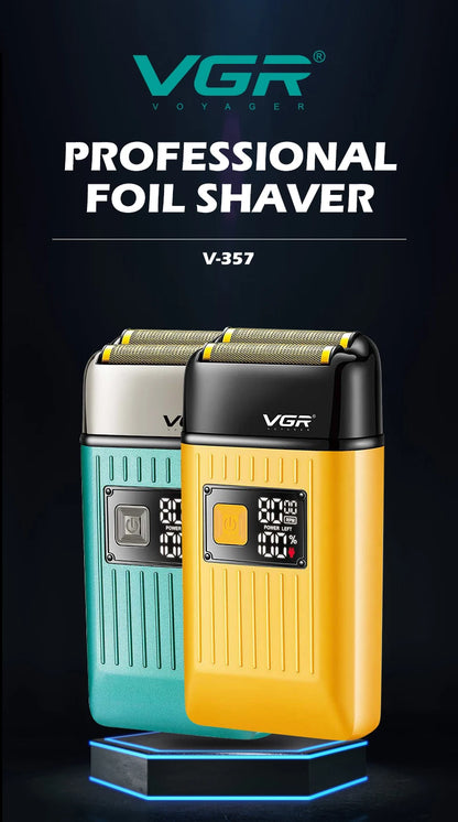 VGR V-357 reciprocating shaver alloy double blade deep cleaning shaver