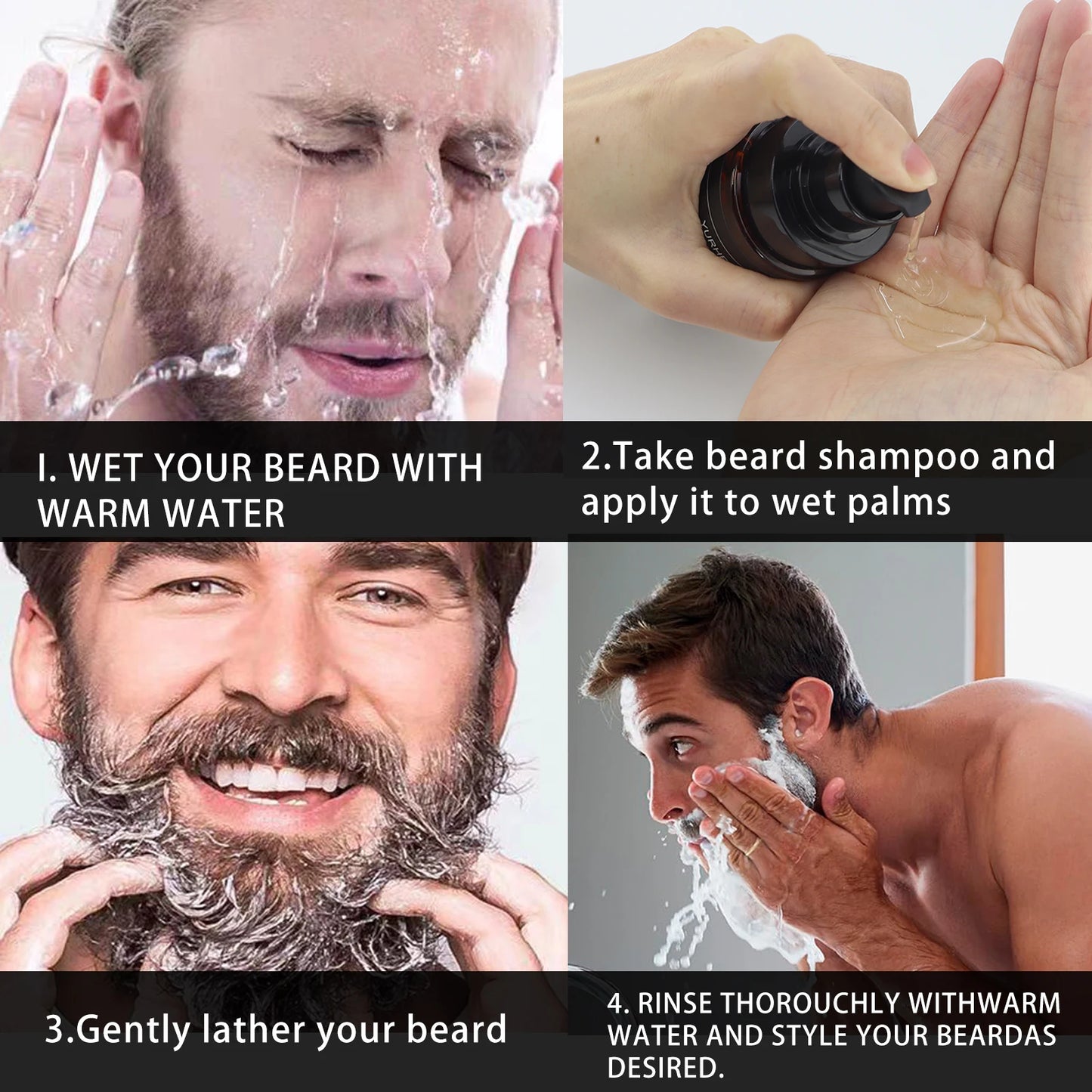 Beard Cleansing Shampoo Softens Beard Deep Cleansing