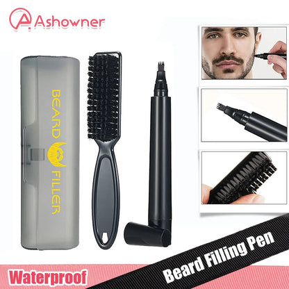 Waterproof Beard Filling Pen Beard Beard Enhancer Brush Beard Coloring