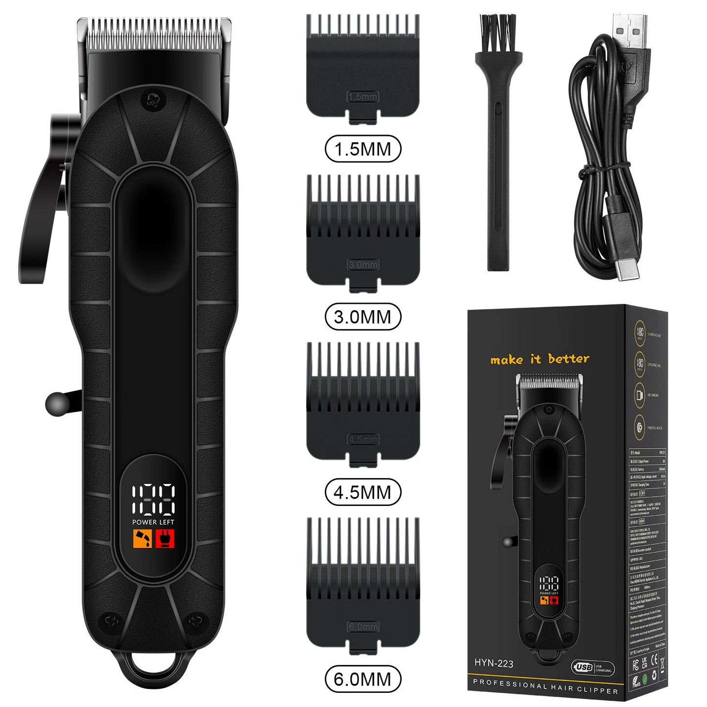 Professional Men Electric Hair Clipper Barber Finish Cutting Machine