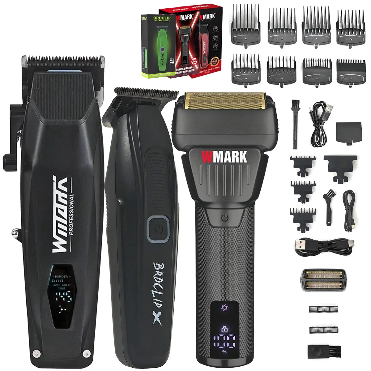 Professional electric hair clipper barbers 3PC set