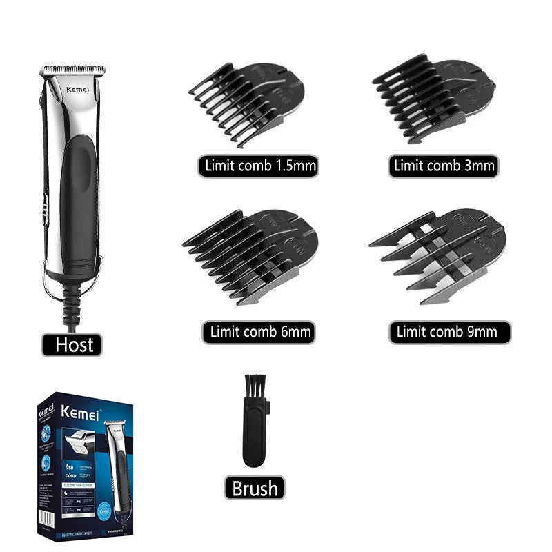 Kemei 850 professional hair trimmer plug in electric hair clipper