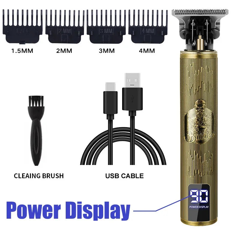 Hair Clipper USB Charging Hair Cutting Machine Electric Vintage Trimmer