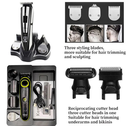 Kemei Electric Hair Clipper Beauty kit for Men Electric shaver beard trimmer