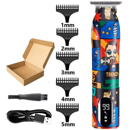 Hair Clipper LK-2207 Rechargeable Graffiti Electric Trimmer
