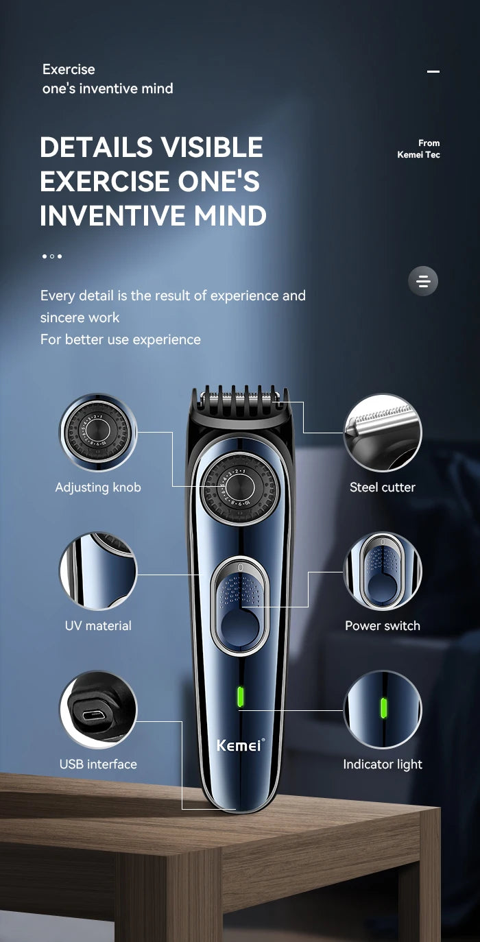 High Quality Usb Barber Waterproof Cordless Hair Trimmer