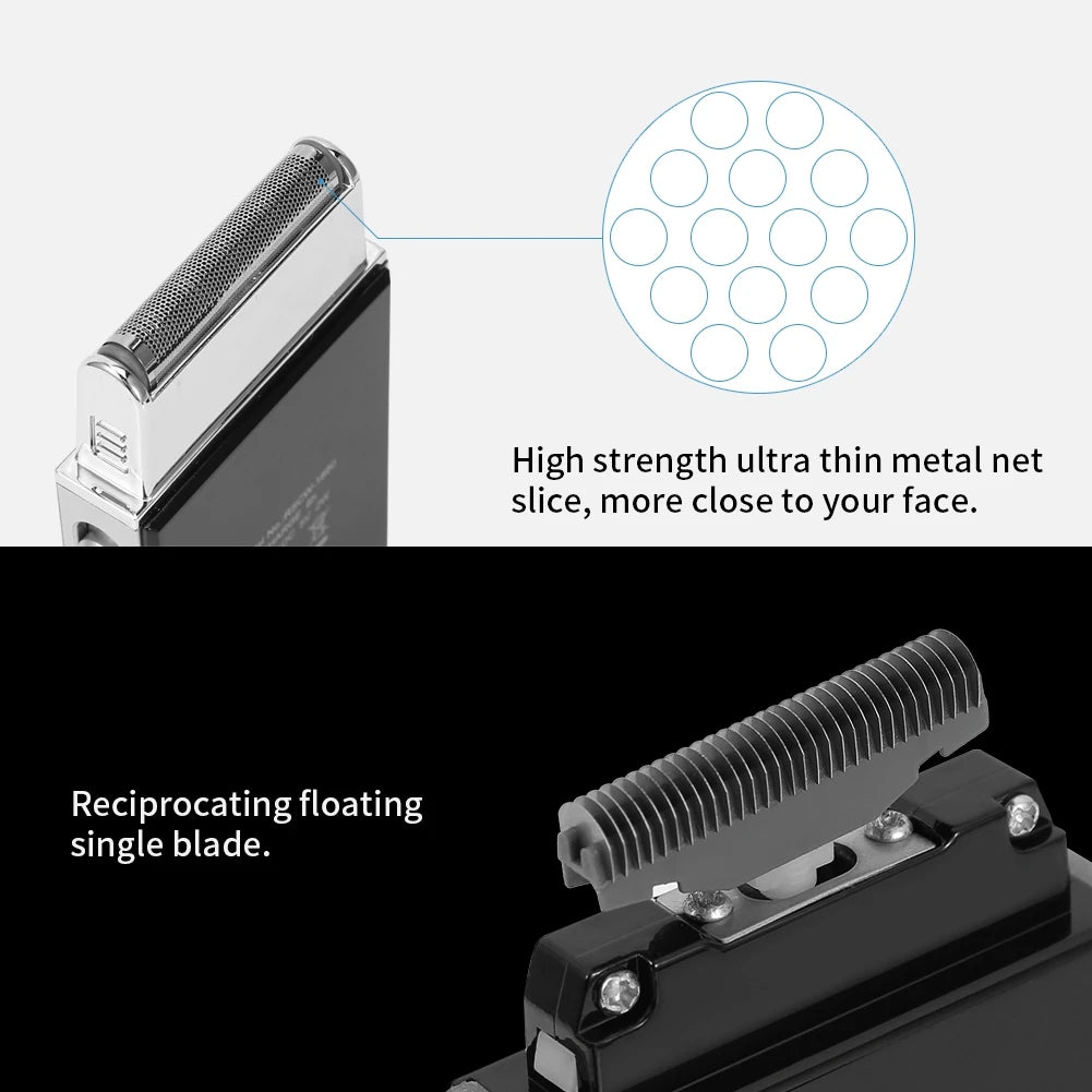 Kemei Beard Trimmer Facial Ultra Thin Electric Razor Shaver
