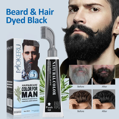 3 Minutes Black Beard Dye Cream With Comb 80ml Rosemary