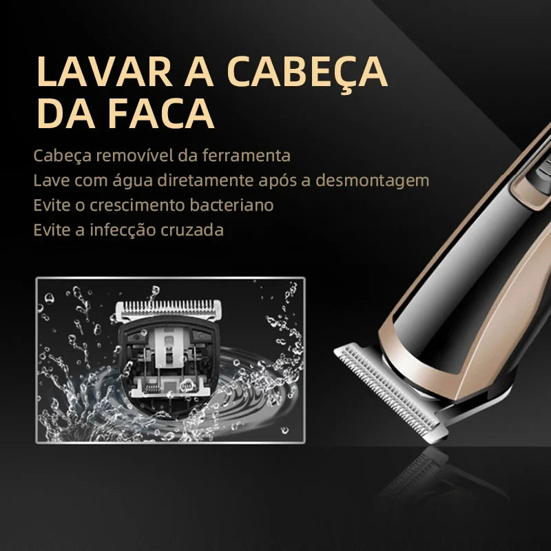 Kemei KM-418 Waterproof Hair Clipper Rechargeable Electric Trimmer