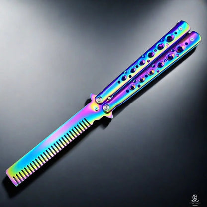 Professional stainless steel folding butterfly beard comb