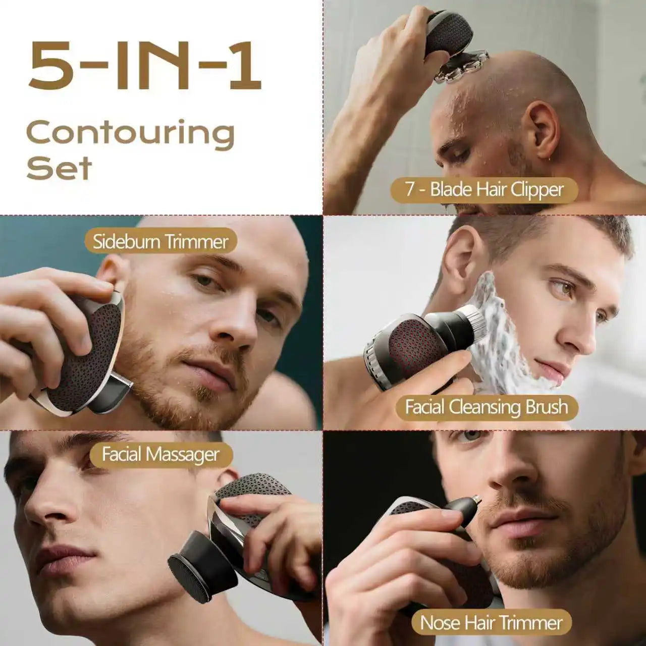Electric 7D Floating Cutter Rechargeable Bald Head Shaving