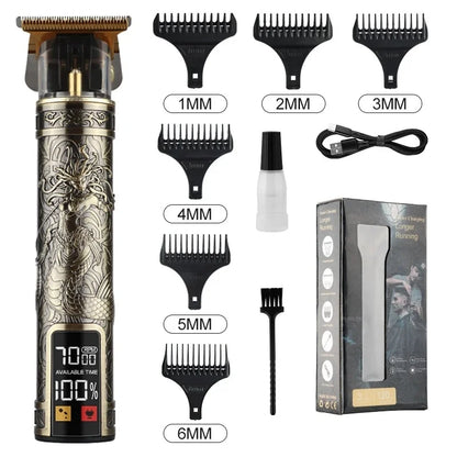 T9 LCD Electric Hairdresser Oil Shaving Head Trimmer