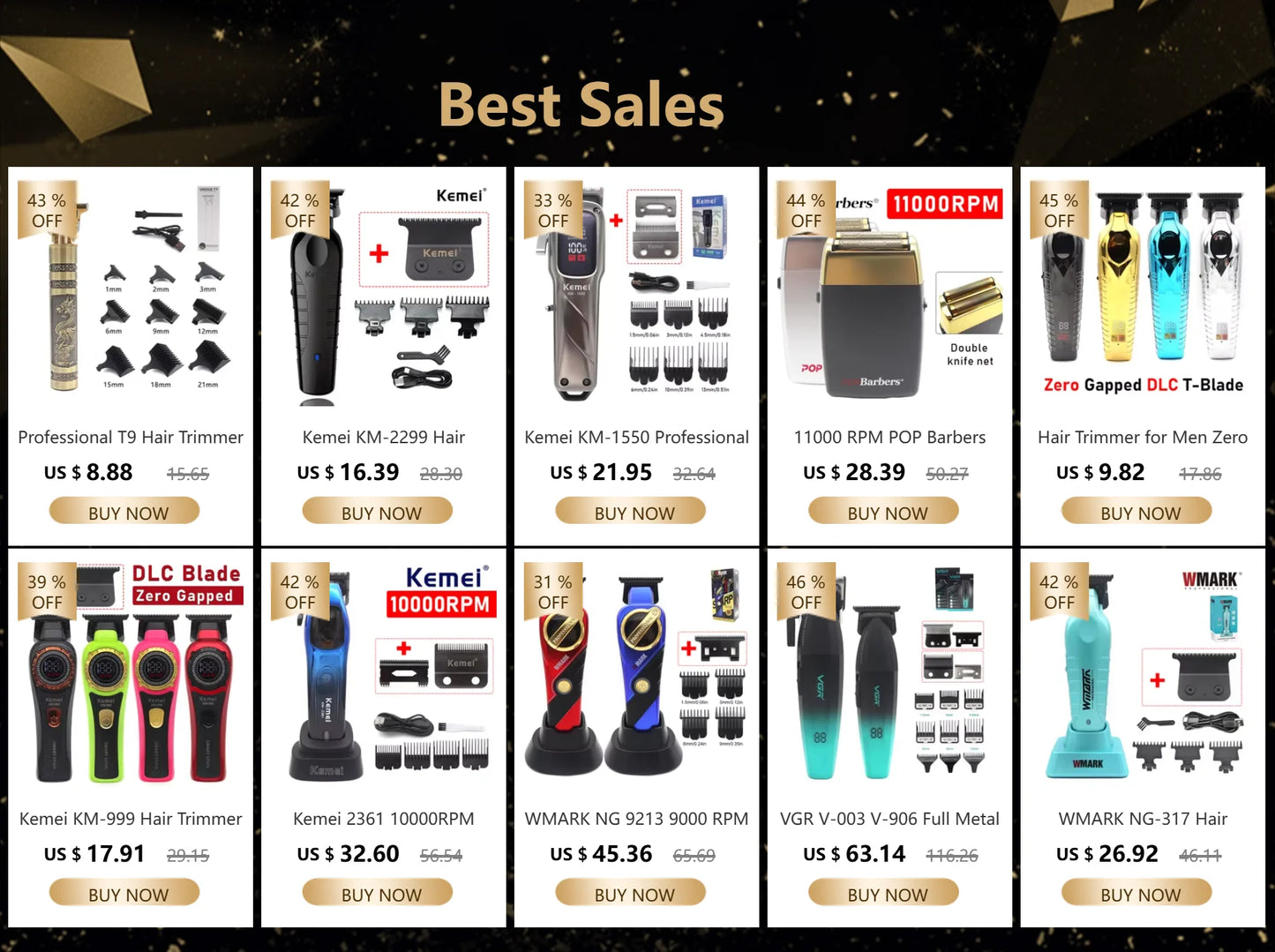 Professional Hair Clipper for Men 10W High Power LED Display