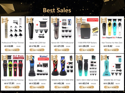 Professional Hair Clipper for Men 10W High Power LED Display