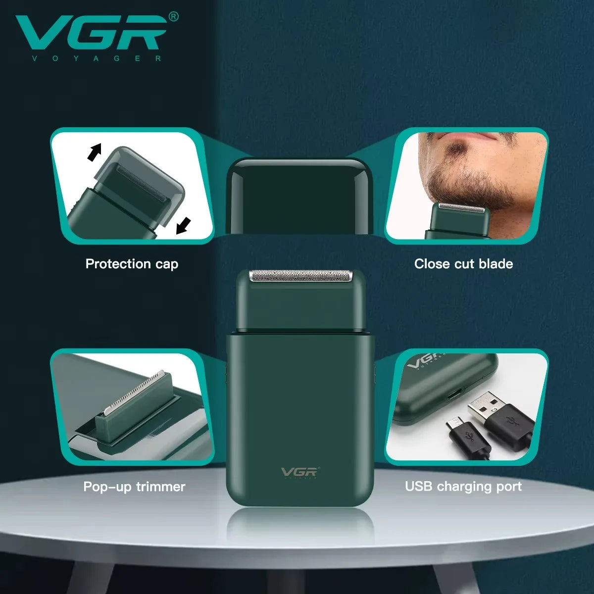 VGR Face Shaver Professional Beard Trimmer V-082