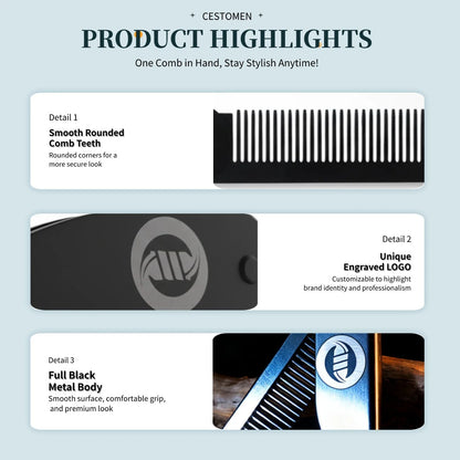 Stainless Steel Portable Folding Pocket Comb