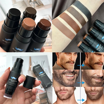Beard Pencil Filler Stick And Brush for Men Beard Pen hair root