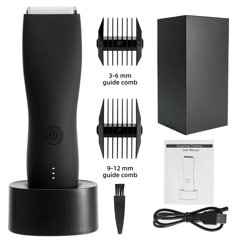 Men's Electric Groin Hair Trimmer Pubic Hair Removal Intimate Areas