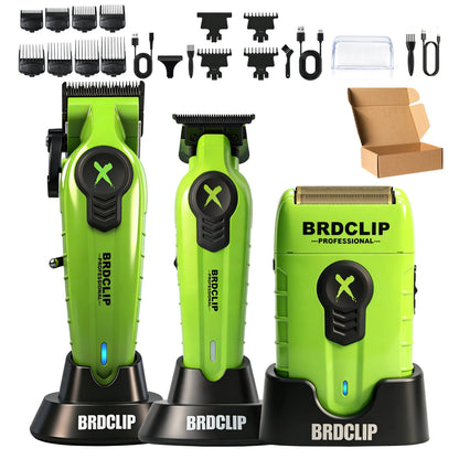 New White Professional FA1C-T-609 Barber Hair Clipper Set