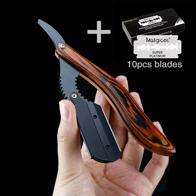 Senior wood handle blade shaving razors barber shaver