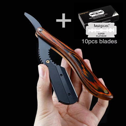 Senior wood handle blade shaving razors barber shaver