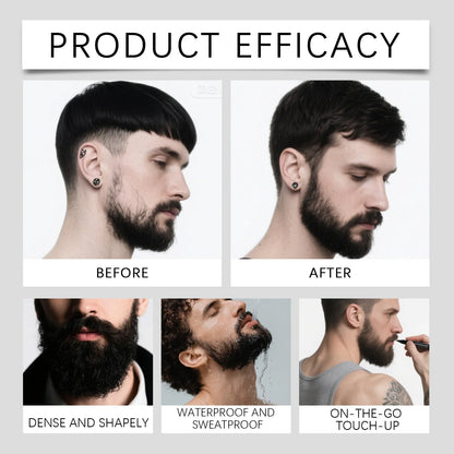 Instant Beard Filler Pen With Brush Comb Disposable Moustache