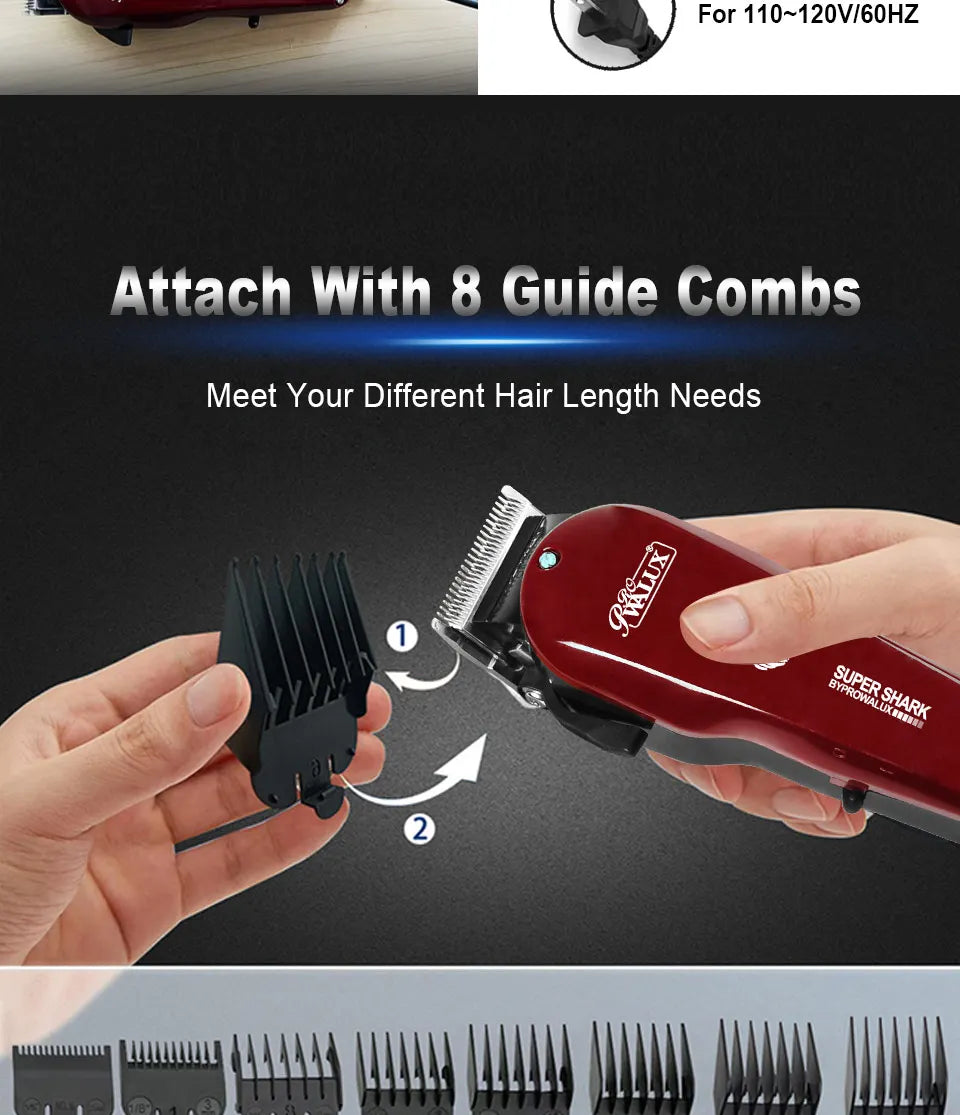 WALUX Professional AC220-240V Hair Clipper 10W Powerful Trimmer