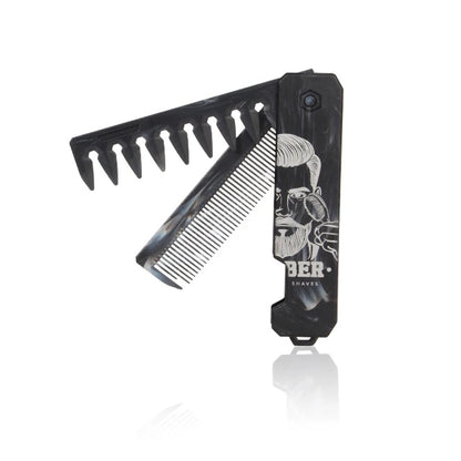 3 in 1 Pocket Folding Combs Plastic Wide Tooth Head Comb