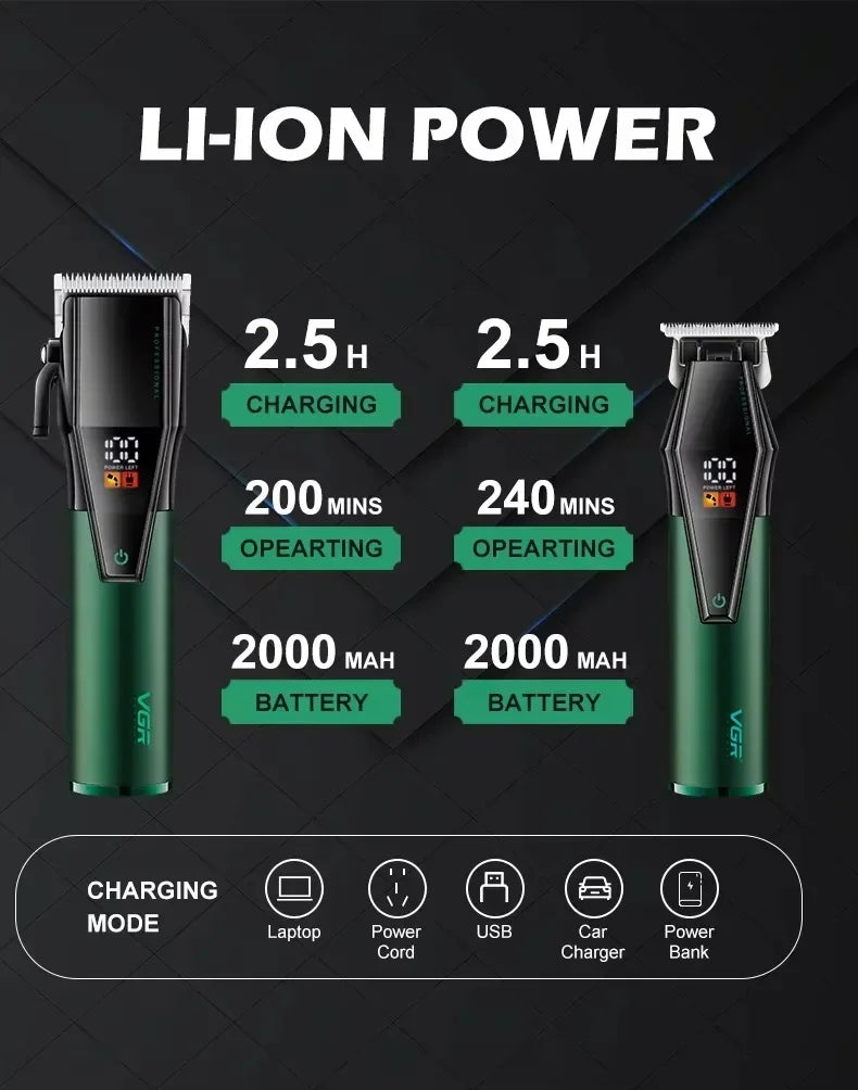 VGR Hair Trimmer Electric Barber Clippers Cordless V-677