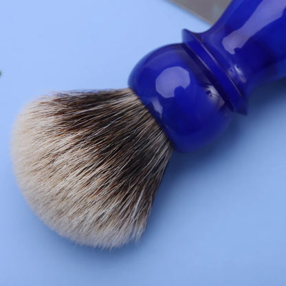 Blue Handle Two Band Badger Hair Mens Shaving Brush
